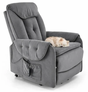 Szary nowoczesny fotel wypoczynkowy - Marja