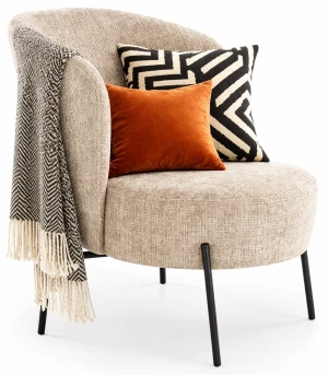 Beżowy nowoczesny fotel wypoczynkowy - Dorinos