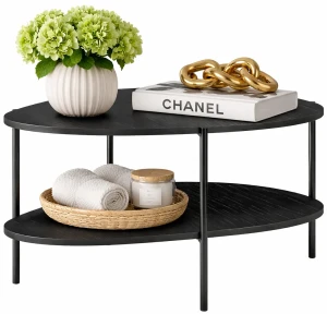 Czarny elegancki stolik kawowy - Sageri 10X