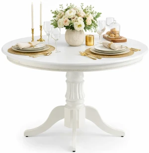 Biały rozkładany stół okrągły - Barpa
