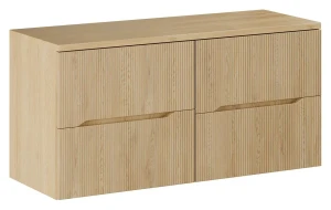 Szafka pod umywalkę z szufladami dąb Cremona -  Linesso 5X 120 cm