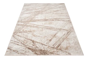 Biało-beżowy dywan w nieregularne pręgi - Kalin 11X