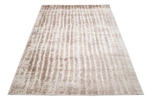 Biało-beżowy nowoczesny dywan w pasy - Kalin 4X