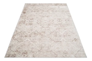 Biało-beżowy przecierany dywan w romby - Winture 2X