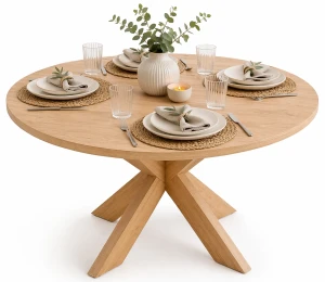 Okrągły stół w stylu skandynawskim dąb naturalny - Omni
