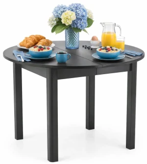 Czarny okrągły stół rozkładany - Geri