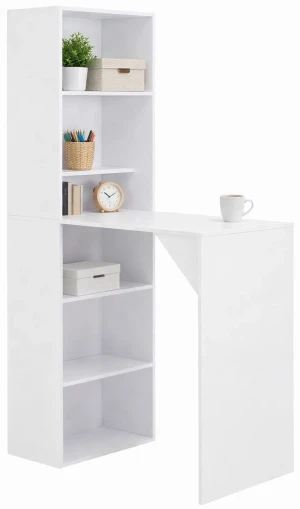 Stolik barowy z szafką Pastels – biały