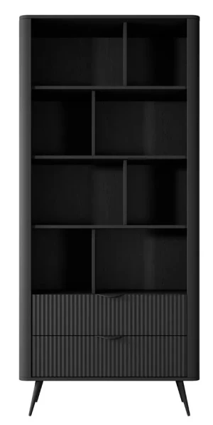 Czarny nowoczesny regał z szufladami - Nook 3X