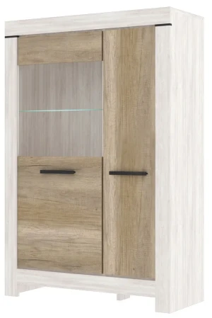 Niska witryna podświetlana sosna canyon + dąb karabela - Tillen 7X