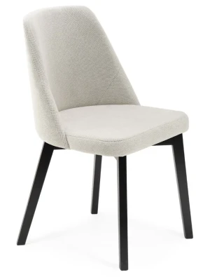 Jasnoszare krzesło tapicerowane na czarnych nogach - Fima 3X