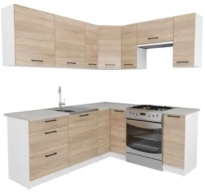 Komplet mebli kuchennych narożnych dąb sonoma - Hemi