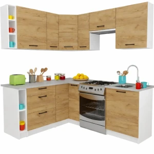 Nowoczesne meble kuchenne dąb craft - Voku