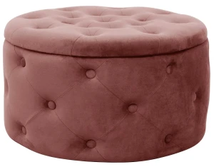 Pikowana pufa do salonu brudny róż - Lulu