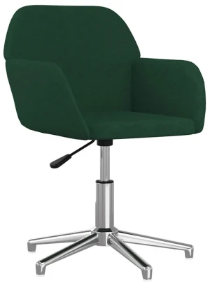 Ciemnozielone tapicerowane krzesło obrotowe - Rush