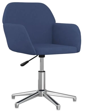 Niebieskie tapicerowane krzesło do biurka - Rush