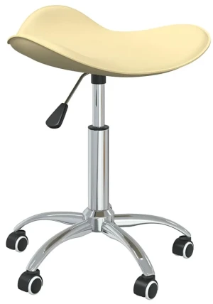 Kremowy regulowany taboret na kółkach - Movo