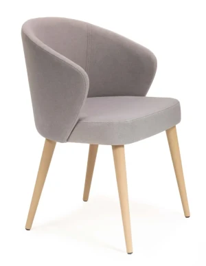 Tapicerowane szare krzesło na bukowych nogach - Gifix 4X
