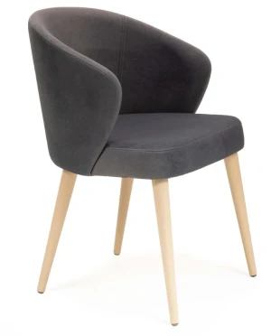 Czarne welurowe krzesło na bukowych nogach - Gifix 4X