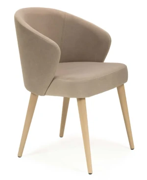 Beżowe welurowe krzesło na bukowych nogach - Gifix 4X
