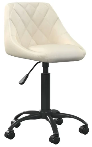 Kremowy tapicerowany fotel obrotowy - Logido