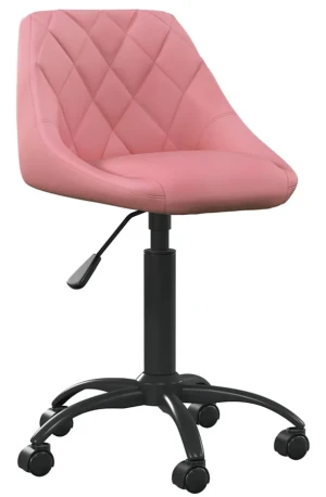 Różowy tapicerowany fotel obrotowy - Logido