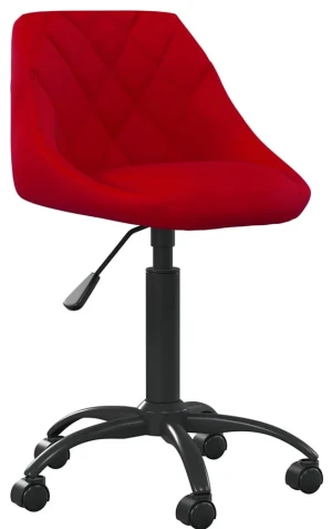 Czerwony welurowy  fotel obrotowy do biura - Logido