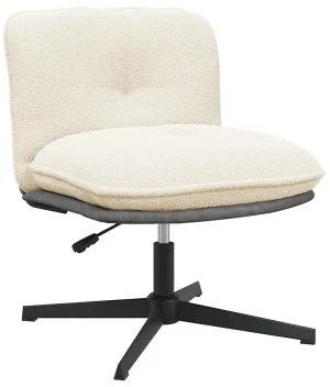 Kremowy tapicerowany fotel obrotowy - Zing
