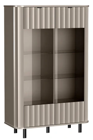 Szara szeroka witryna na nóżkach glina - Egesio 11X