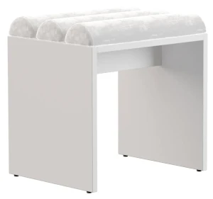 Biały taboret tapicerowany welurem - Ardium