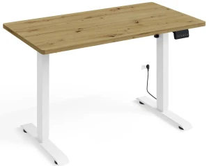 Biurko elektrycznie regulowane dąb artisan + biały - Nue 3X