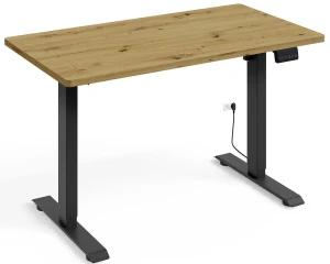 Biurko elektrycznie do pracy na stojąco dąb artisan + czarny - Nue 3X