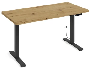 Nowoczesne biurko do pracy na stojąco dąb artisan + czarny - Nue 4X