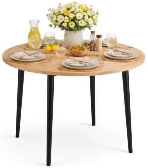 Okrągły rozkładany stół do jadalni dąb atisan + czarny - Vogo