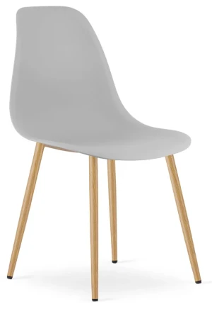 Szare minimalistyczne krzesło metalowe - Exin 3X