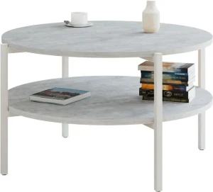 Okrągły nowoczesny stolik kawowy beton - Fablle 3X