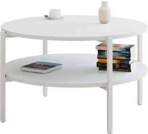 Biały okrągły stolik kawowy - Fablle 3X
