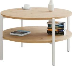 Okrągły stolik kawowy dąb artisan - Fablle 3X