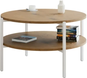 Stolik kawowy na metalowych nogach dąb lancelot - Fablle 3X