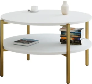 Biały okrągły stolik kawowy - Fablle 5X