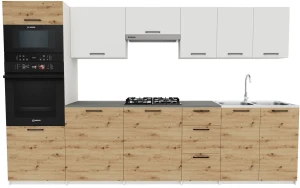 Meble kuchenne dąb artisan + biały - Rito