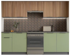 Zestaw mebli kuchennych orzech + pistacja - Pure