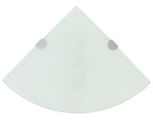 Półka narożna z białego szkła - Atrosa 2X