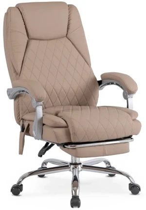 Beżowy masujący fotel obrotowy - Plix 3X