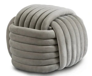 Szara nowoczesna pleciona pufa - Volox