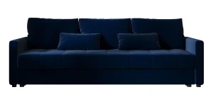 Granatowa welurowa sofa rozkładana - Vilmira
