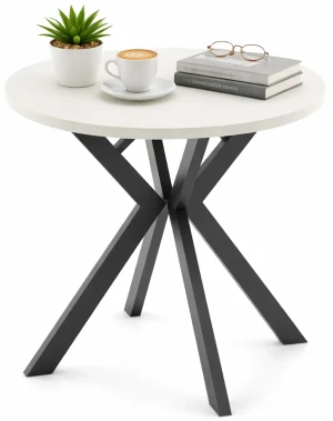 Okrągły kaszmirowy stół rozkładany z czarnymi nogami - Jutoli