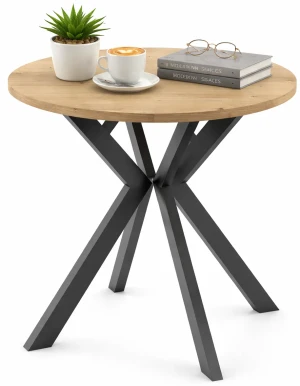 Rozkładany okrągły stół z czarnymi nogami - Jutoli