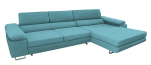 Niebieski narożnik rozkładany z funkcją spania - Grenvo