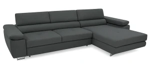 Szary narożnik rozkładany z pojemnikiem - Grenvo