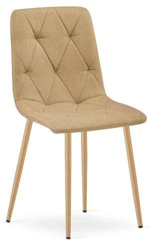 Brązowe pikowane krzesło tapicerowane materiałem - Teribis 4X